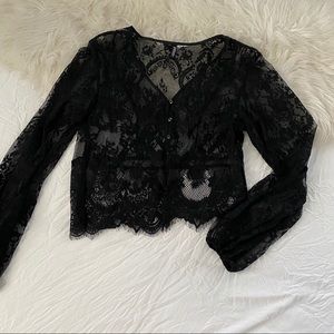 Eyelash lace shirt